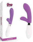 Glänzende jackson kaninchen vibratoren in lila und weiß mit ergonomischem design und glattem finish