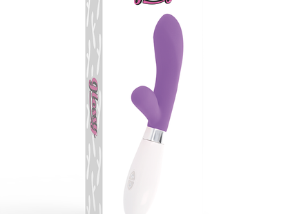 Glänzender jackson kaninchen vibrator in lila und weiß mit ergonomischem design aus hochwertigem material