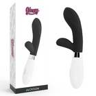 Glänzender schwarz-weißer jackson rabbit vibrator mit ergonomischem design aus hochwertigem material