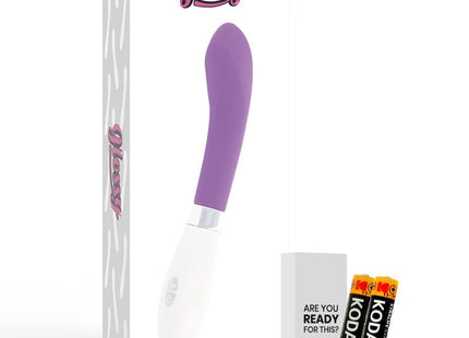 Glossy john vibrator lila in lila und weiß mit glänzendem, ergonomischem design aus hochwertigem material