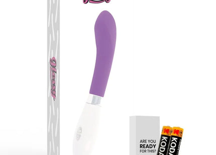 Glossy john vibrator lila in lila und weiß mit glänzendem, ergonomischem design aus hochwertigem material
