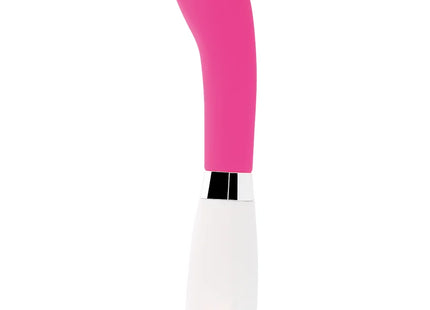 Glossy john vibrator rosa pinkweißer silikonvibrator mit elegantem, gebogenem design für persönlichen gebrauch