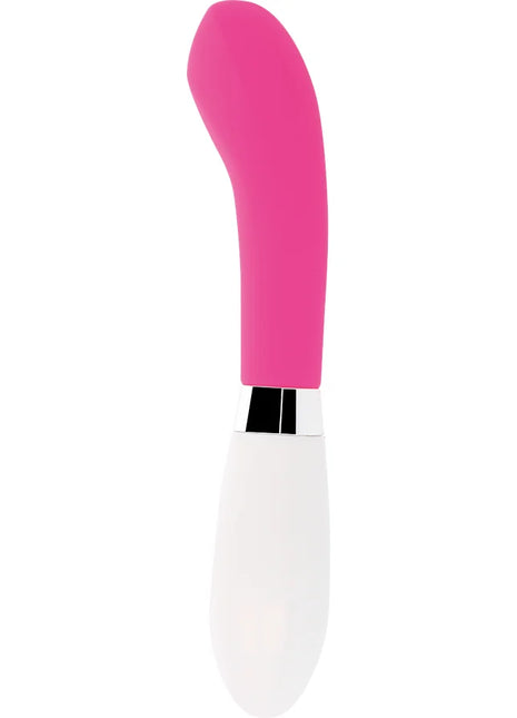 Glossy john vibrator rosa pinkweißer silikonvibrator mit elegantem, gebogenem design für persönlichen gebrauch