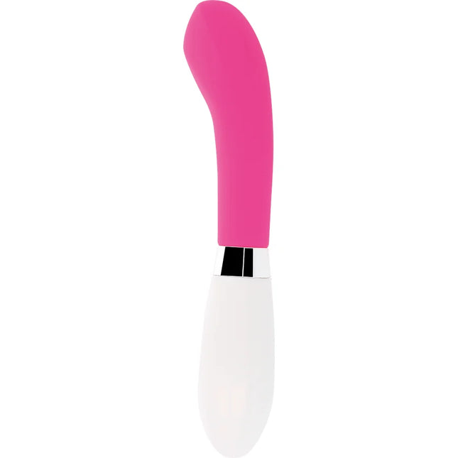 Glossy john vibrator rosa pinkweißer silikonvibrator mit elegantem, gebogenem design für persönlichen gebrauch