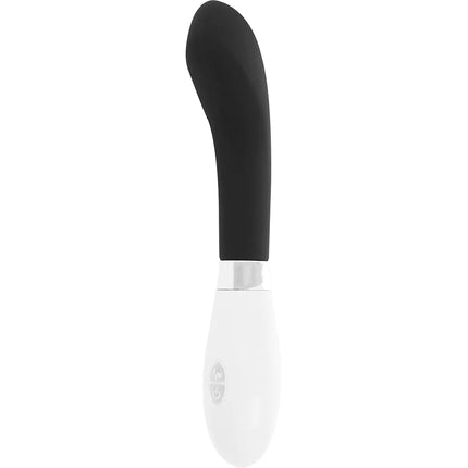Schwarz weißer silikongriff vibrator glossy john mit ergonomischem design zur persönlichen stimulation
