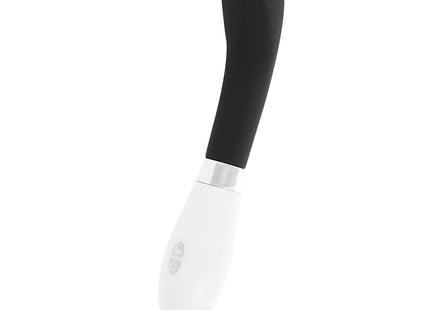 Schwarzer und weißer silikongriff vibrator glossy john mit ergonomischem design für persönliche freude