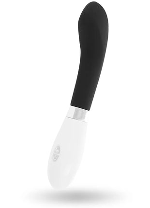 Schwarzer und weißer silikongriff vibrator glossy john mit ergonomischem design für persönliche freude