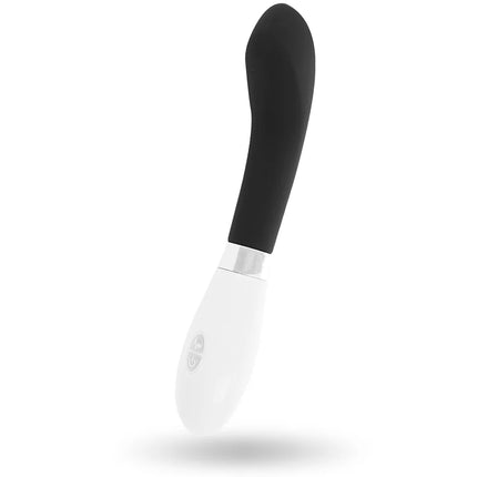 Schwarzer und weißer silikongriff vibrator glossy john mit ergonomischem design für persönliche freude