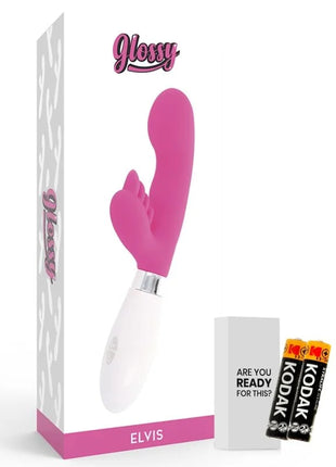 Glänzender elvis vibrator in rosa und weiß mit ergonomischem design aus hochwertigem material