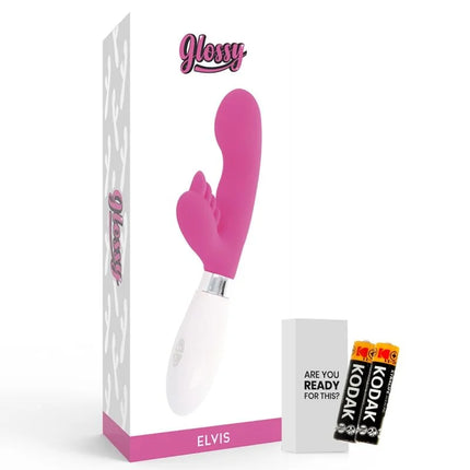 Glänzender elvis vibrator in rosa und weiß mit ergonomischem design aus hochwertigem material