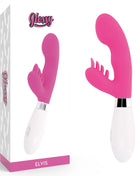 Glänzendes pinkweißes spielzeug glossy kaninchen elvis rosa mit gewölbtem, geriffeltem kopf in fingerform