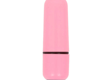 Glänzender pinker kleiner kugel-vibrator mit glatter oberfläche und dunkelbraunem band in der mitte