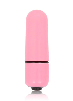 Glänzender pinker kleiner kugel-vibrator mit glatter oberfläche und dunkelbraunem band in der mitte
