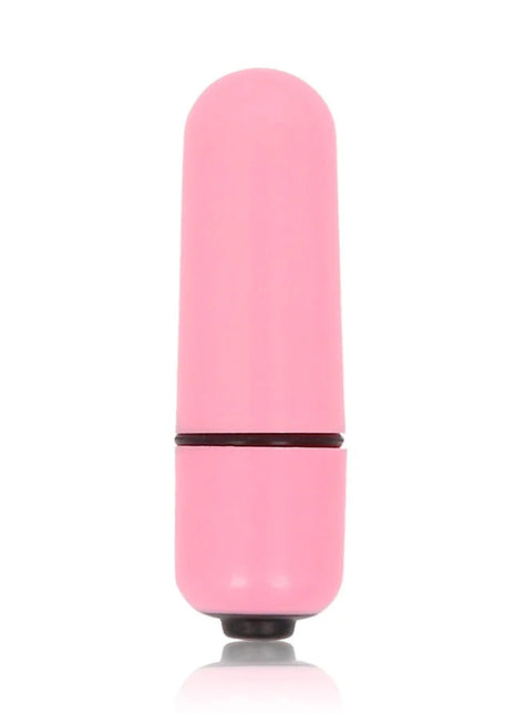 Glänzender pinker kleiner kugel-vibrator mit glatter oberfläche und dunkelbraunem band in der mitte