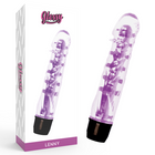 Lila transparenter Kunststoff vibrator glossy lenny mit schwarzer basis für vibrierende stimulation
