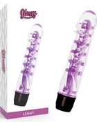Lila transparenter Kunststoff vibrator glossy lenny mit schwarzer basis für vibrierende stimulation