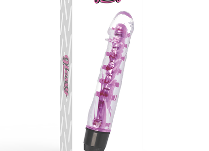 Transparenter rosa und schwarzer vibrator glossy lenny mit glänzendem finish aus der serie glossy lenny vibrator rosa