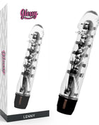 Klarer glatter leny vibrator schwarz mit schwarzen akzenten und silbernen metallkomponenten aus kunststoff