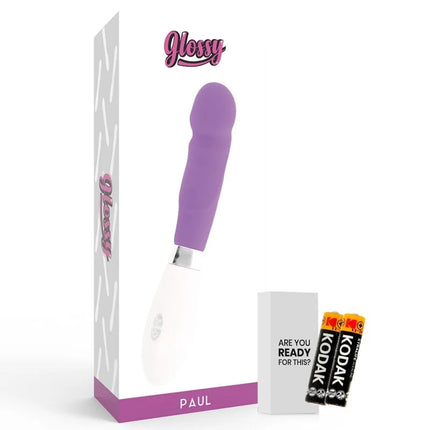 Glossy paul vibrator lila in lila und weiß mit glänzendem finish und ergonomischem design für komfortable anwendung