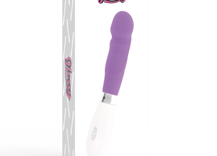 Glänzender paul vibrator lila in purpur und weiß mit ergonomischem, glattem design aus hochwertigem material