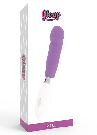 Glänzender paul vibrator lila in purpur und weiß mit ergonomischem, glattem design aus hochwertigem material