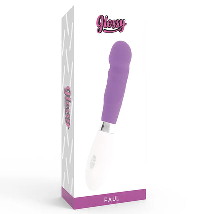 Glänzender paul vibrator lila in purpur und weiß mit ergonomischem, glattem design aus hochwertigem material