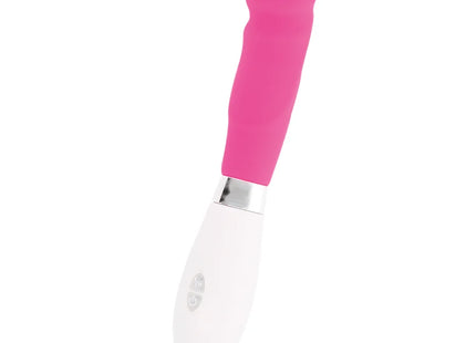Glossy paul vibrator rosa pink weißer silikon vibrato wand mit silbernem metallband