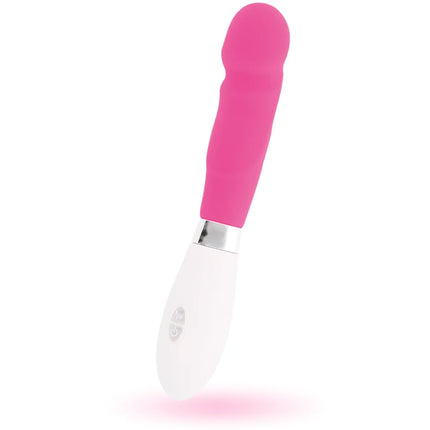 Glossy paul vibrator rosa pink weißer silikon vibrato wand mit silbernem metallband