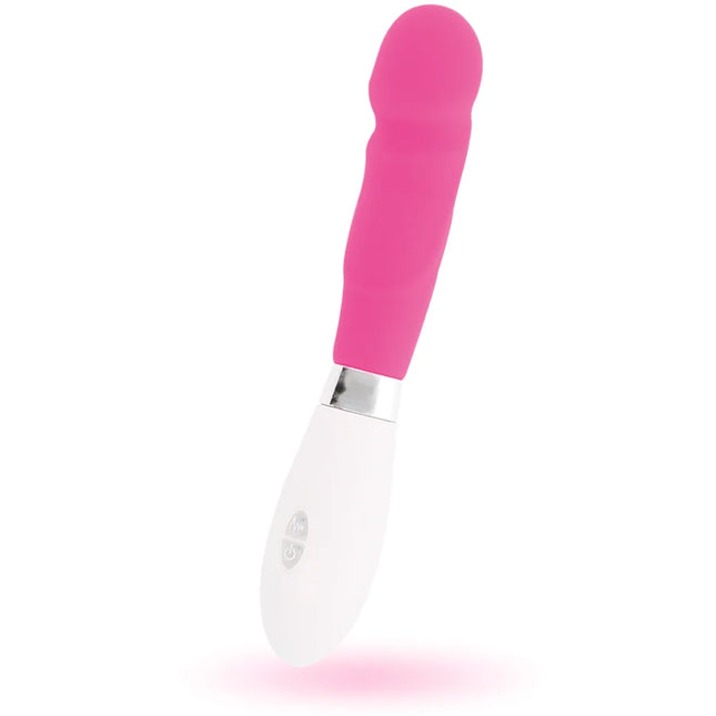 Glossy paul vibrator rosa pink weißer silikon vibrato wand mit silbernem metallband
