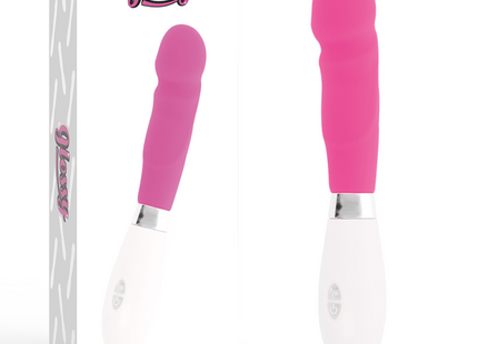Glänzender paul vibrator rosa in pink und weiß mit glattem ergonomischem design aus hochwertigem material