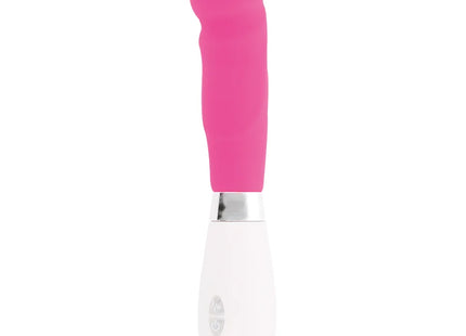 Glossy paul vibrator rosa in rosa und weiß mit silikongriff und ergonomischem design für persönliche freude