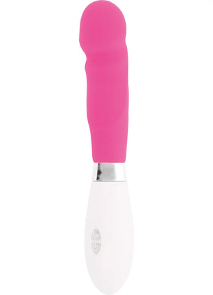 Glossy paul vibrator rosa in rosa und weiß mit silikongriff und ergonomischem design für persönliche freude