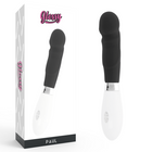 Schwarzer und weißer glossy paul vibrator mit glänzendem finish und ergonomischem design