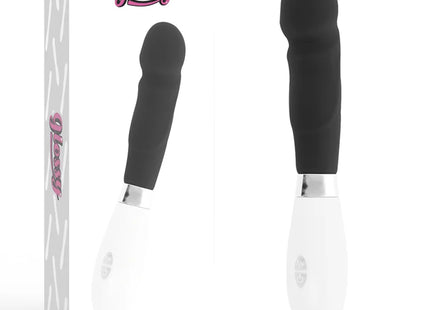 Schwarzer und weißer glossy paul vibrator mit glänzendem finish und ergonomischem design