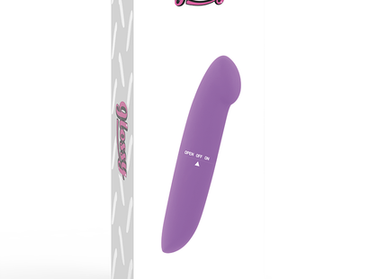 Glänzender phil vibrator lila in glattem silikon für persönlichen genuss und angenehme handhabung