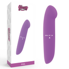 Glossy phil vibrator lila mit glattem, geschwungenem design und taktilen steuerungstasten aus glänzendem material