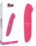 Glänzender rosa phil vibrator aus hochwertigem material mit glattem design und bedienfeld mit open off on funktion