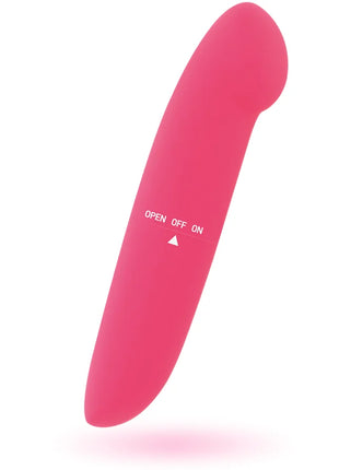 Glossy phil vibrator rosa pink silikonvibrator mit offen aus an knopf und dreieckanzeige