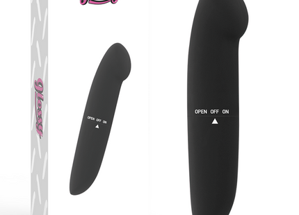 Schwarzer phil vibrator von glossy aus glänzendem material für intime anwendung