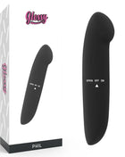 Schwarzer phil vibrator von glossy aus glänzendem material für intime anwendung
