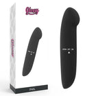 Schwarzer phil vibrator von glossy aus glänzendem material für intime anwendung
