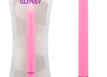 Glossy large bulletvibe schlanker vibrator in tiefem rosaton aus glänzendem kunststoff für intensive stimulation