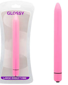 Glossy large bulletvibe schlanker vibrator in tiefem rosaton aus glänzendem kunststoff für intensive stimulation