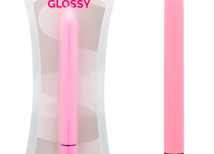 Glänzender großer rosa bulletvibrator glossy slim mit glatter oberfläche und konischem design