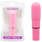Pink glänzender taschenvibrator glossy deep rose mit strukturiertem griff und dreitasten-bedienfeld
