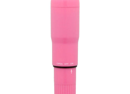 Glossy taschenvibrator deep rose pink mit glatter abgerundeter spitze und strukturierter grifffläche