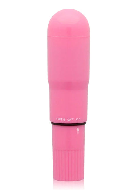 Glossy taschenvibrator deep rose pink mit glatter abgerundeter spitze und strukturierter grifffläche