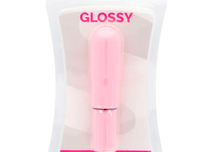 Glossy taschenvibrator rosa in glänzendem pink in transparenter kunststoffverpackung