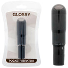 Glänzender schwarzer taschenvibrator glossy mit strukturiertem griff und offen aus schalter aus hochwertigem material