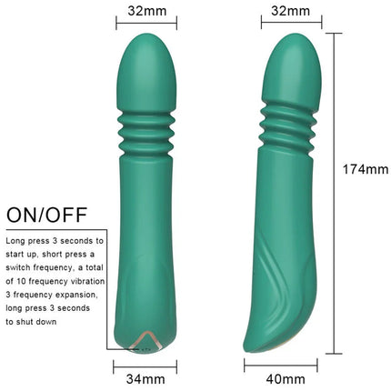 Grüner G-Punkt Stimulation: 10 Modi weiches Silikon. - G-Punkt-Vibrator